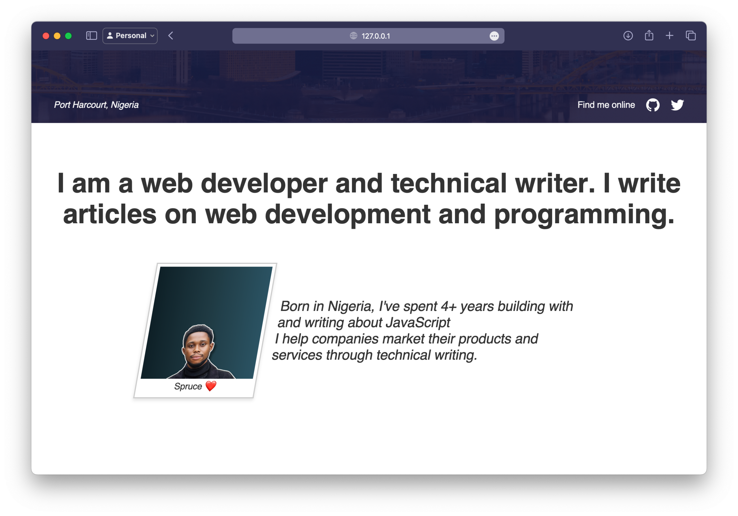 developer personal website