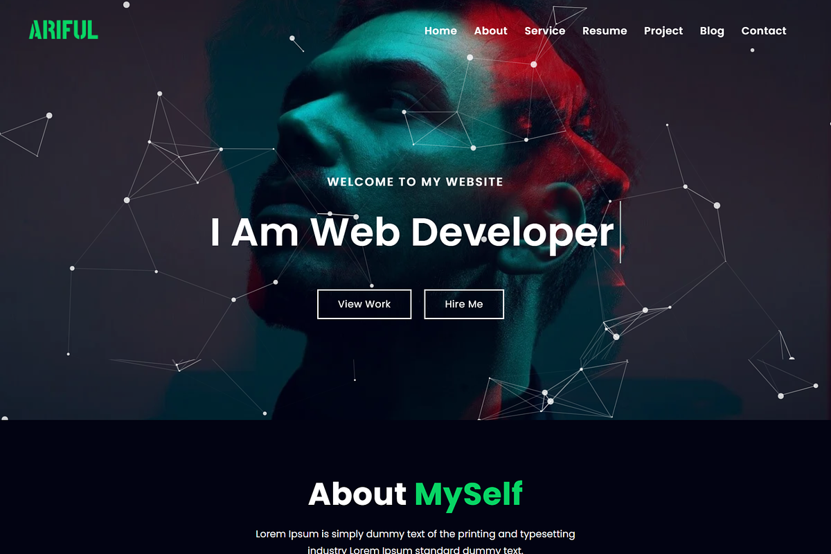 web developer personal website