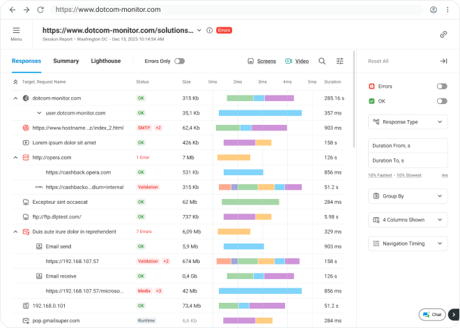 website speed test analysis