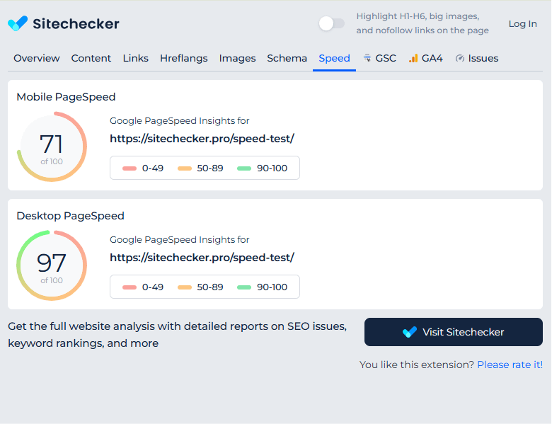 seo site speed test